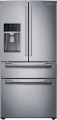 Samsung - 24.7 Cu. Ft. 4-Door French Door Refrigerator with Thru-the-Door Ice and Water - Stainless steel