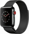 Apple - Geek Squad Certified Refurbished Apple Watch Series 3 (GPS + Cellular), 38mm with Space Black Milanese Loop - Space Black Stainless Steel