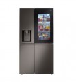 LG - 23 Cu. Ft. Side-by-Side Counter-Depth Smart Refrigerator with Craft Ice - Black stainless steel