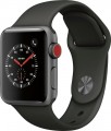 Apple - Geek Squad Certified Refurbished Apple Watch Series 3 (GPS + Cellular), 38mm with Gray Sport Band - Space Gray Aluminum