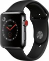 Apple - Apple Watch Series 3 (GPS + Cellular), 42mm Space Black Stainless Steel Case with Black Sport Band - Space Black Stainless Steel