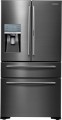 Samsung - ShowCase 22.4 Cu. Ft. 4-Door Flex French Door Counter-Depth Refrigerator - Fingerprint Resistant Black Stainless Steel