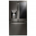 LG - InstaView 28.0 Cu. Ft. French Door-in-Door Refrigerator - Black stainless steel