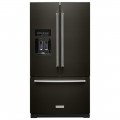 KitchenAid - 27 Cu. Ft. French Door Refrigerator with External Water and Ice Dispenser - Black Stainless Steel