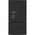GE - 22.1 Cu. Ft. French Door Counter-Depth Refrigerator - Black slate
