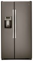 GE - 25.4 Cu. Ft. Side-by-Side Refrigerator with Thru-the-Door Ice and Water - Slate