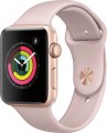 Apple - Apple Watch Series 3 (GPS), 42mm Gold Aluminum Case with Pink Sand Sport Band - Gold Aluminum