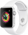 Apple - Apple Watch Series 3 (GPS), 42mm Silver Aluminum Case with White Sport Band - Silver Aluminum