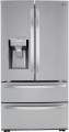 LG - 22 Cu. Ft. 4-Door French Door Counter-Depth Smart Refrigerator with External Tall Ice and Water - Stainless steel