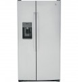 GE - 25.3 Cu. Ft. Side-by-Side Refrigerator with External Ice & Water Dispenser - Stainless steel-6475453