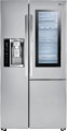 LG - 21.7 Cu. Ft. Side-by-Side InstaView Door-in-Door Counter-Depth Smart Wi-Fi Refrigerator - Stainless steel
