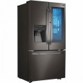 LG - STUDIO 23.5 Cu. Ft. French InstaView Door-in-Door Counter-Depth Smart Wi-Fi Refrigerator - Black stainless steel