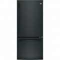 GE - 20.9 Cu. Ft. Bottom-Freezer Refrigerator - Black