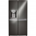 LG - 29.9 Cu. Ft. 4-Door French Door-in-Door Smart Wi-Fi Enabled Refrigerator - Black stainless steel