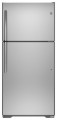 GE - 18.2 Cu. Ft. Frost-Free Top-Freezer Refrigerator - Stainless steel