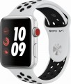 Apple - Geek Squad Certified Refurbished Apple Watch Nike+ Series 3 (GPS + Cellular), 42mm Silver Aluminum Case with Sport Band - Silver Aluminum