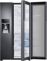 Samsung - Showcase 21.5 Cu. Ft. Side-by-Side Counter-Depth Refrigerator - Fingerprint Resistant Black Stainless Steel