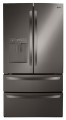 LG - 28.6 Cu. Ft. 4-Door French Door Smart Refrigerator with Water Dispenser - Black stainless steel