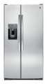 GE - 25.4 Cu. Ft. Side-by-Side Refrigerator with Thru-the-Door Ice and Water - Stainless steel-