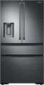 Samsung - 22.7 Cu. Ft. 4-Door Flex French Door Counter-Depth Refrigerator - Fingerprint Resistant Black Stainless Steel
