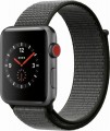 Apple - Geek Squad Certified Refurbished Apple Watch Series 3 (GPS + Cellular), 42mm with Dark Olive Sport Loop - Space Gray Aluminum