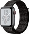 Apple - Apple Watch Nike+ Series 4 (GPS + Cellular), 44mm Space Gray Aluminum Case with Black Nike Sport Loop - Space Gray Aluminum