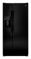 GE - 22.5 Cu. Ft. Side-by-Side Refrigerator with Thru-the-Door Ice and Water - Black