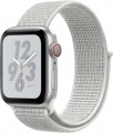 Apple - Apple Watch Nike+ Series 4 (GPS + Cellular), 40mm Silver Aluminum Case with Summit White Nike Sport Loop - Silver Aluminum