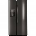 GE - Profile Series 25.4 Cu. Ft. Side-by-Side Refrigerator - Black stainless steel