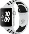 Apple - Apple Watch Nike+ Series 3 (GPS), 38mm Silver Aluminum Case with Pure Platinum/Black Nike Sport Band - Silver Aluminum