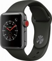 Apple - Apple Watch Series 3 (GPS + Cellular), 38mm Space Gray Aluminum Case with Gray Sport Band - Space Gray Aluminum