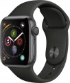 Apple - Apple Watch Series 4 (GPS), 40mm Space Gray Aluminum Case with Black Sport Band - Space Gray Aluminum