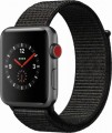 Apple - Apple Watch Series 3 (GPS + Cellular), 42mm Space Gray Aluminum Case with Black Sport Loop - Space Gray Aluminum