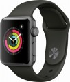 Apple - Geek Squad Certified Refurbished Apple Watch Series 3 (GPS), 38mm Space Gray Aluminum Case with Gray Sport Band - Space Gray Aluminum