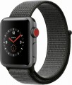Apple - Apple Watch Series 3 (GPS + Cellular), 38mm Space Gray Aluminum Case with Dark Olive Sport Loop - Space Gray Aluminum