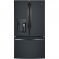 GE - Profile Series 22.2 Cu. Ft. French Door Counter-Depth Refrigerator with Keurig Brewing System - Black Slate