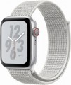 Apple - Apple Watch Nike+ Series 4 (GPS + Cellular), 44mm Silver Aluminum Case with Summit White Nike Sport Loop - Silver Aluminum