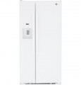 GE - 23.2 Cu. Ft. Side-by-Side Refrigerator with External Ice & Water Dispenser - High Gloss White