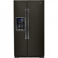 Whirlpool - 20.6 Cu. Ft. Side-by-Side Counter-Depth Refrigerator - Black stainless steel