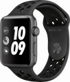 Apple - Apple Watch Nike+ Series 3 (GPS), 42mm Space Gray Aluminum Case with Anthracite/Black Nike Sport Band - Space Gray Aluminum-6215901
