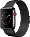 Apple - Geek Squad Certified Refurbished Apple Watch Series 3 (GPS + Cellular), 42mm with Space Black Milanese Loop - Space Black Stainless Steel