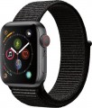 Apple - Apple Watch Series 4 (GPS + Cellular), 40mm Space Gray Aluminum Case with Black Sport Loop - Space Gray Aluminum