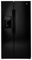 GE - 25.4 Cu. Ft. Side-by-Side Refrigerator with Thru-the-Door Ice and Water - Black