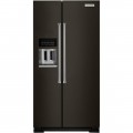 KitchenAid - 22.6 Cu. Ft. Side-by-Side Counter-Depth Refrigerator - Black stainless steel