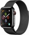 Apple - Apple Watch Series 4 (GPS + Cellular), 40mm Space Black Stainless Steel Case with Space Black Milanese Loop - Space Black Stainless Steel