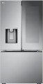 LG - 25.5 Cu. Ft. French Door Counter-Depth Smart Refrigerator with Mirror InstaView - Stainless Steel--6532704