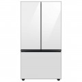 Samsung - Bespoke 24 cu. ft. Counter Depth 3-Door French Door Refrigerator with Beverage Center - White Glass