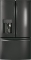 GE - Profile Series 22.2 Cu. Ft. French Door Counter-Depth Refrigerator with Keurig Brewing System - Black stainless steel