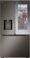 LG - 25.5 Cu. Ft. French Door-in-Door Counter-Depth Smart Refrigerator with Mirror InstaView - Black Stainless Steel