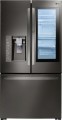 LG - 23.5 Cu. Ft. French InstaView Door-in-Door Counter-Depth Smart Wi-Fi Enabled Refrigerator - Black stainless steel